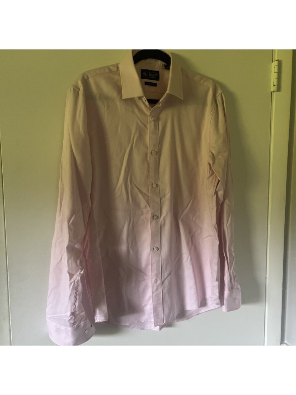 Original Penguin Button Down Mens Small Pink Slim Fit Long Sleeve 15.5 34/35